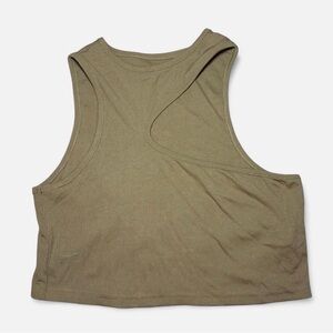 Shein Khaki Cropped Tank with Cutout Detail